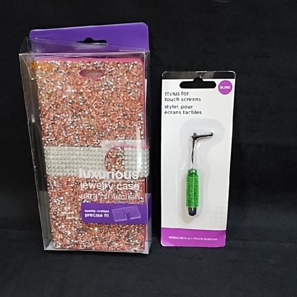 Other - Luxurious Jeweled Case with Stylus for iPhone 7 Plus - Pink and Green Sparkle